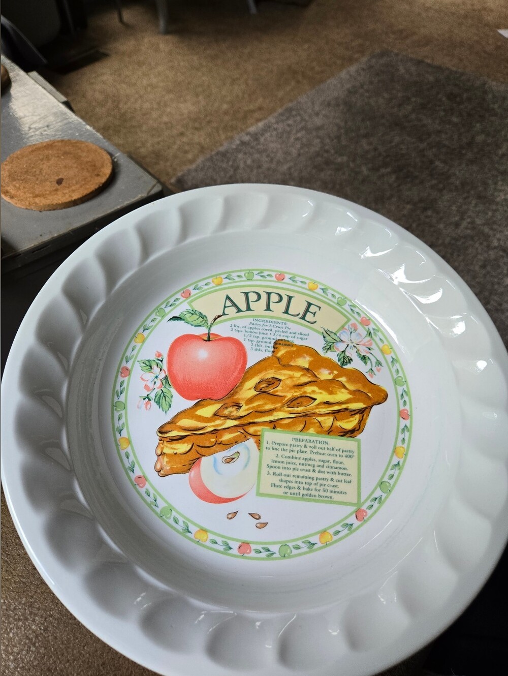 HIMARK Apple Pie Serving Baking Plate Dish The Golden Pie Collection